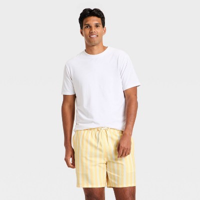 Men's 7'' Patterned Swim Trunks Goodfellow & Co Yellow Stripe XXL