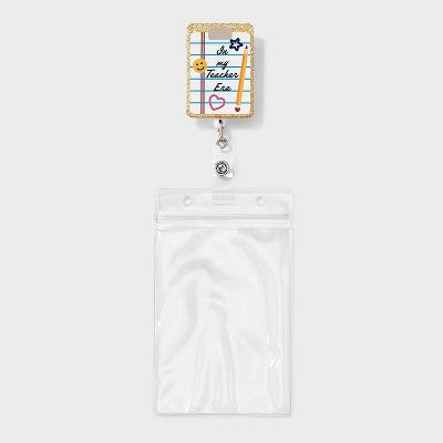 Back to School "In My Teacher Era" Badge Reel and ID Card Sleeve - Gold