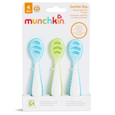 Munchkin Gentle Dip Self-Feeding Spoons - Blue/Mint - 3pk