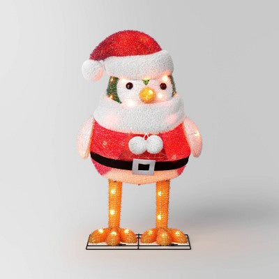Incandescent Tinsel Santa Bird Christmas Novelty Sculpture Light with Clear Color Light Bulb - Wondershop