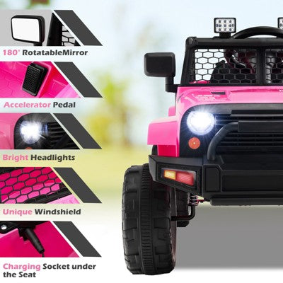 Costway 12V Kids Ride On Truck Car Electric Vehicle Remote w/ Music & Light Pink (LOCAL PICKUP ONLY)