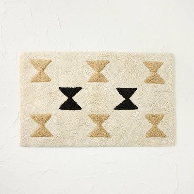 18"x30" Novelty Bath Rug Black/White - Opalhouse designed with Jungalow: Cotton, Tufted, Machine Washable, No Backing