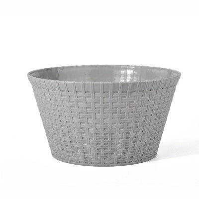 135oz Large Plastic Woven Basket Gray - Bullseye's Playground