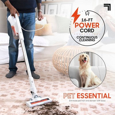 Sharper Image Powerslim Corded Handheld and Stick Vacuum White (LOCAL PICKUP ONLY)