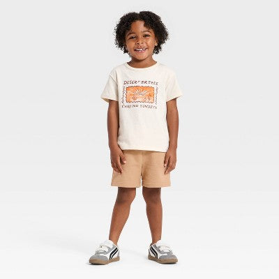 Baby Boys' Short Sleeve Dessert Graphic T-Shirt - Cat & Jack Beige 18M