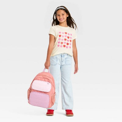 Girls' Short Sleeve Valentine's Day 'Candy Hearts' Graphic T-Shirt M