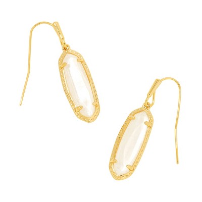 Kendra Scott Eva 14K Gold Over Brass Drop Earrings - Mother of Pearl: Statement Jewelry, French Wire Closure