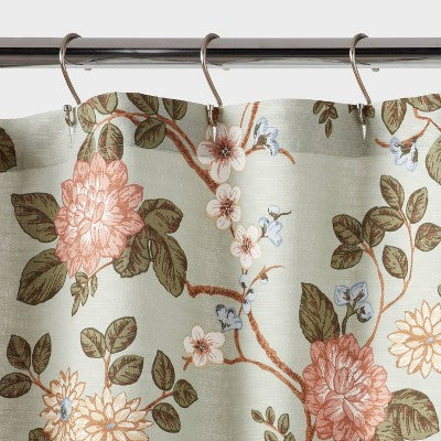 Traditonal Toile Garden Floral Shower Curtain - Threshold