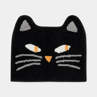 19"x21" Halloween Cat Face Bath Rug Black - Hyde and EEK! Boutique