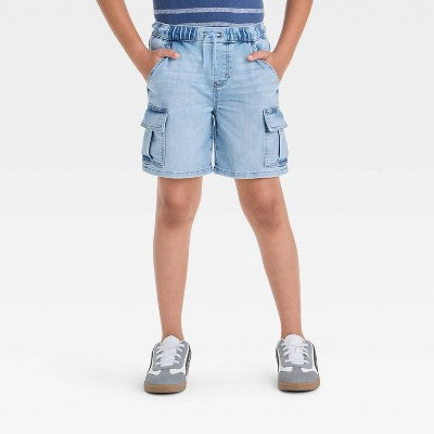 Boys' Pull-On Cargo Denim Shorts - Cat & Jack Light Wash XXL