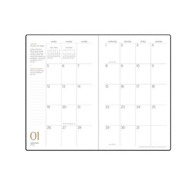 Marie Kondo for BlueSky 2025 Weekly/Monthly Planner 8.19"x5.16" Charcoal Fabric