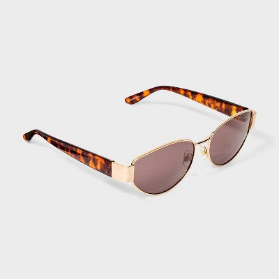 Women's Shiny Metal Cateye Sunglasses - Universal Thread Tortoise
