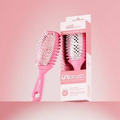 UNbrush Curl Hair Brush - Coral Pink: Detangling Brush, Nylon Bristles