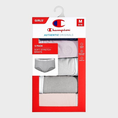 Champion Girls' 5pk Authentic Originals Briefs - S