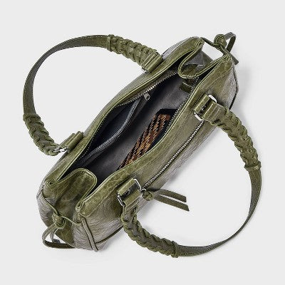 Whipstitch Handle Satchel Bag - Wild Fable with Olivia Dayton Olive Green