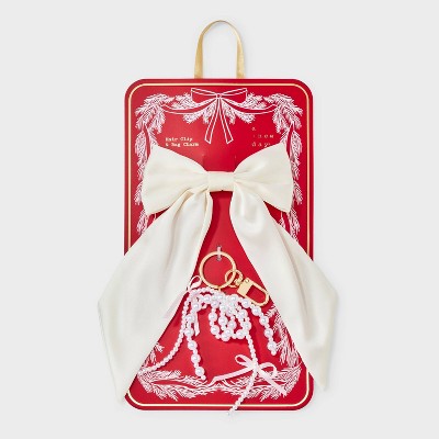 Bow Hair Barrette & Bag Charm - A New Day White