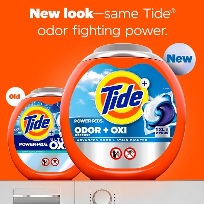 Tide Power Pods Oxi Odor Laundry Detergent - 63ct