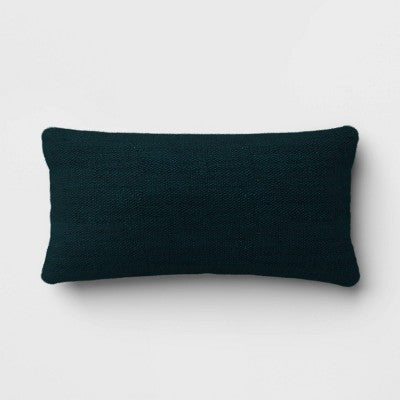 10"x20" Variegated Solid Outdoor Lumbar Pillow Teal Blue - Threshold