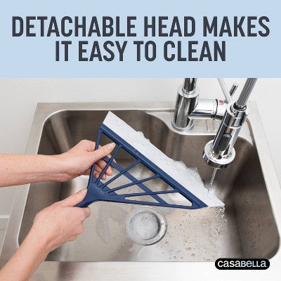 Casabella Click Clean and Organize Squeegee Blade Broom Head and Hook