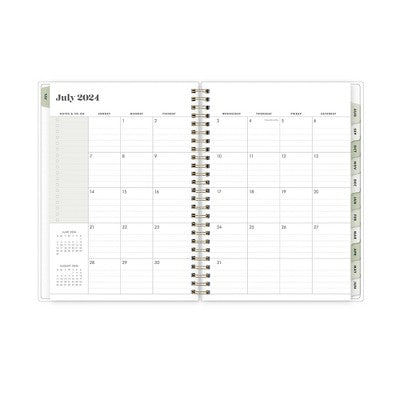 The Everygirl X Day Designer 2024-25 Weekly/Monthly Planner with Notes 8.625"x5.875" Wirebound Frosted PP Floral Olive: Student Day Planner