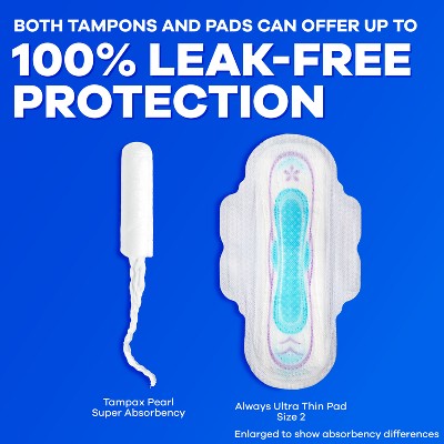 Tampax Pearl Ultra Absorbency with LeakGuard Braid Tampons - Unscented - 45ct