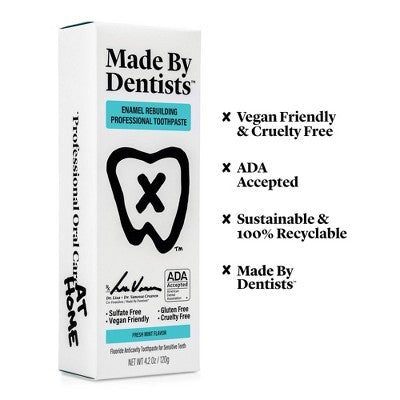 Made By Dentists Enamel Rebuilding Toothpaste - Fluoride Anticavity Toothpaste - Fresh Mint Flavor - 4.2 oz