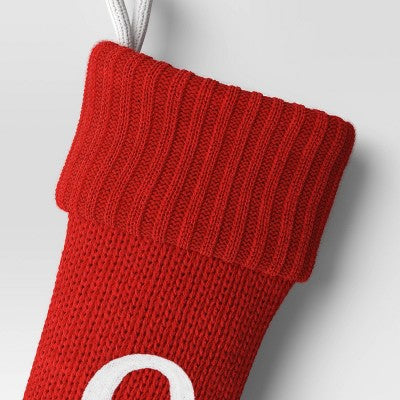 Knit Monogram Christmas Stocking Red Q - Wondershop: 20" Festive Holiday Decor