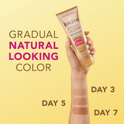 Jergens Natural Glow Daily Moisturizer Self Tanner Body Lotion Sunless Tanning - Fair To Medium - 7.5 fl oz