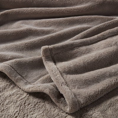 Full/Queen Ultra Plush Blanket Gray - Threshold