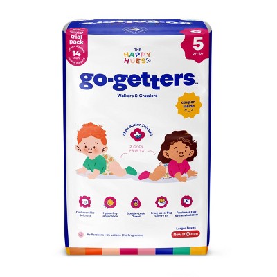Happy Hues Go-Getters Disposable Diapers Trial Pack - Size 5 - 14ct