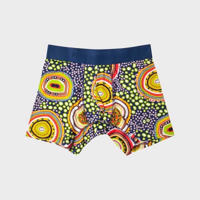 Pair of Thieves Men's Hustle Boxer Briefs 2pk - Amoeba XL: Tagless, Full Waistband Elastic, Abstract Pattern, Knit Fabric