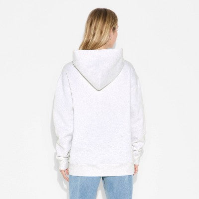Women's Oversized Hooded Pullover Sweatshirt Gray M