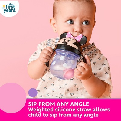 Disney 7oz Minnie Mouse Weighted Straw Trainer Cup - 9m+: BPA-Free, Silicone, Leakproof