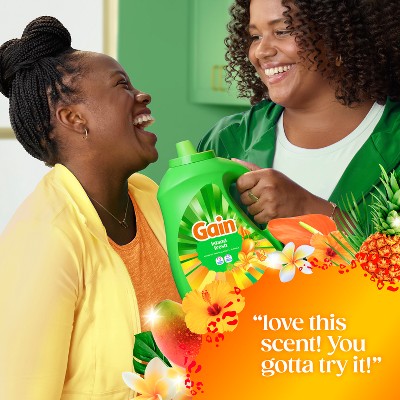 Gain Island Fresh Liquid Laundry Detergents 100 Loads - 132oz: Cold Water Detergent, Spill-Resistant Lid, Concentrated