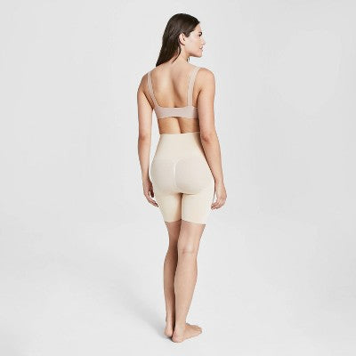 ASSETS by SPANX sculpt Women's Mid-Thigh Shorts - Light Beige S