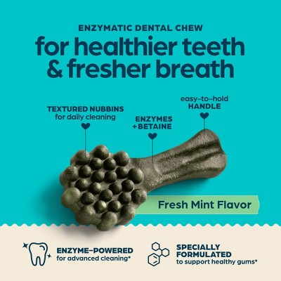 Chewsday Mint Flavor Dental and Hard Chew with Enzyme Dog Treats - 6.55oz/7ct