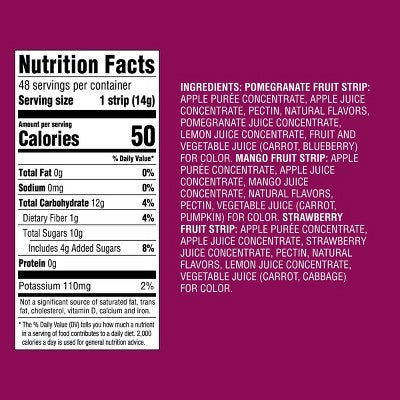 Pomegranate, Mango and Strawberry Fruit Strips Variety Pack - 24oz/48ct - Good & Gather
