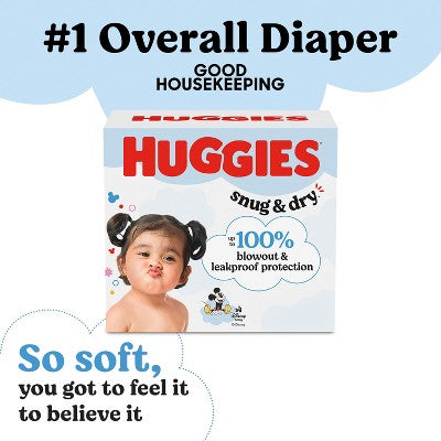 Huggies Snug & Dry Disposable Diapers - Super Pack - Size 1 - 128ct