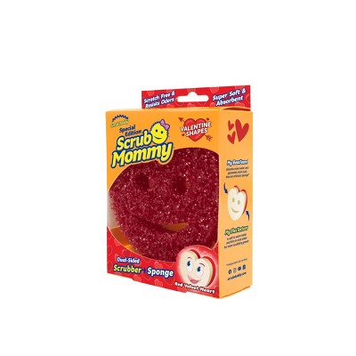 Scrub Daddy Scrub Mommy Red Velvet Heart Dual-Sided Scrubber + Sponge: Foam Material, Cleaning Tools, 6" Height
