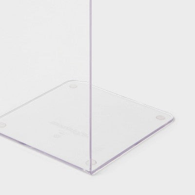 Acrylic Bookend Clear- Brightroom: Lucite Desk Organizer, 30% Recycled Plastic, 7.3" H, 5" W, 5" D