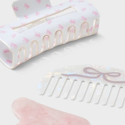 Spa Set Stone Comb Claw Hair Clip - A New Day Ivory Pink