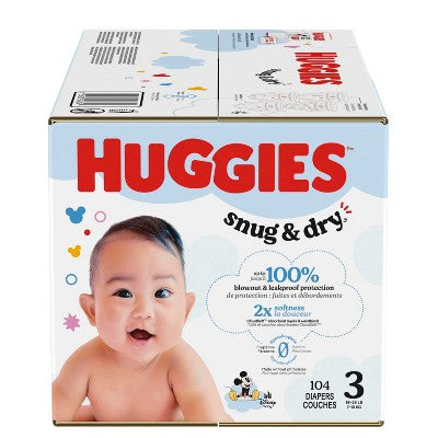 Huggies Snug & Dry Diapers - Size 3 - 104ct