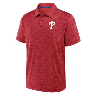MLB Philadelphia Phillies Men's Heather Polo T-Shirt - S: Tagless, Pullover