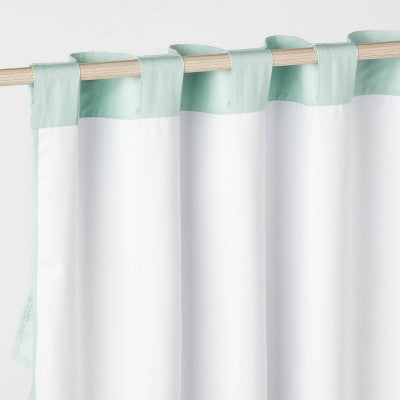 42"W x 63"L Ruffle Kids' Blackout Window Curtain Panel Mint Green - Pillowfort