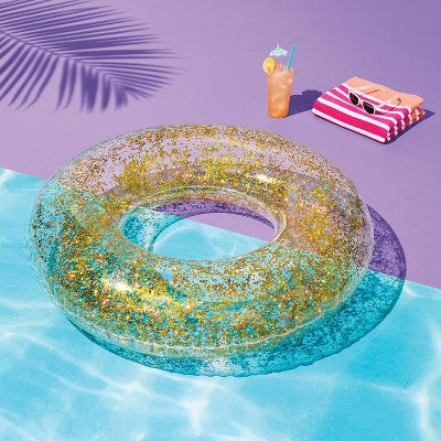 36" Glitter Pool Inner Tube - Sun Squad Gold