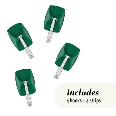 Command 4pk Damage-Free Small Wire Hooks Watermelon