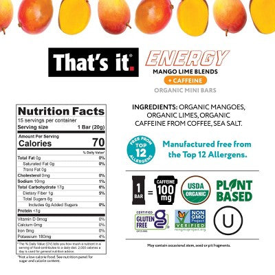 That's it. Mango Lime Blends Energy Bars - 4.2oz/6ct