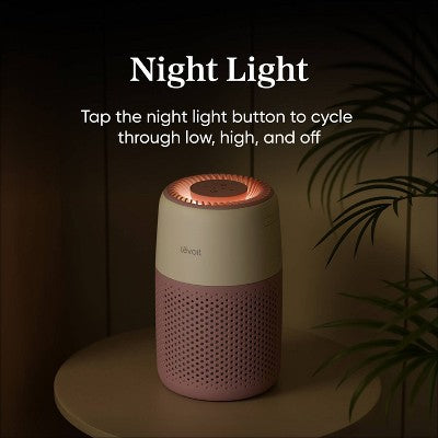 Levoit Core Mini Air Purifier with Night Light Strawberry Cream
