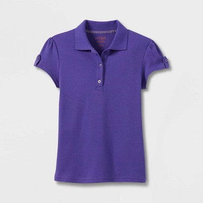 Girls Interlock Uniform Polo Shirt Cat & Jack Purple S