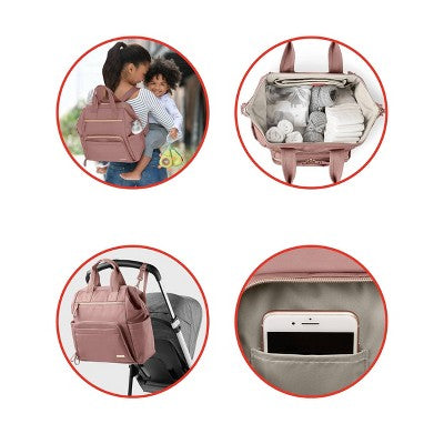 Skip Hop Mainframe Wide Open Diaper Backpack - Dusty Rose